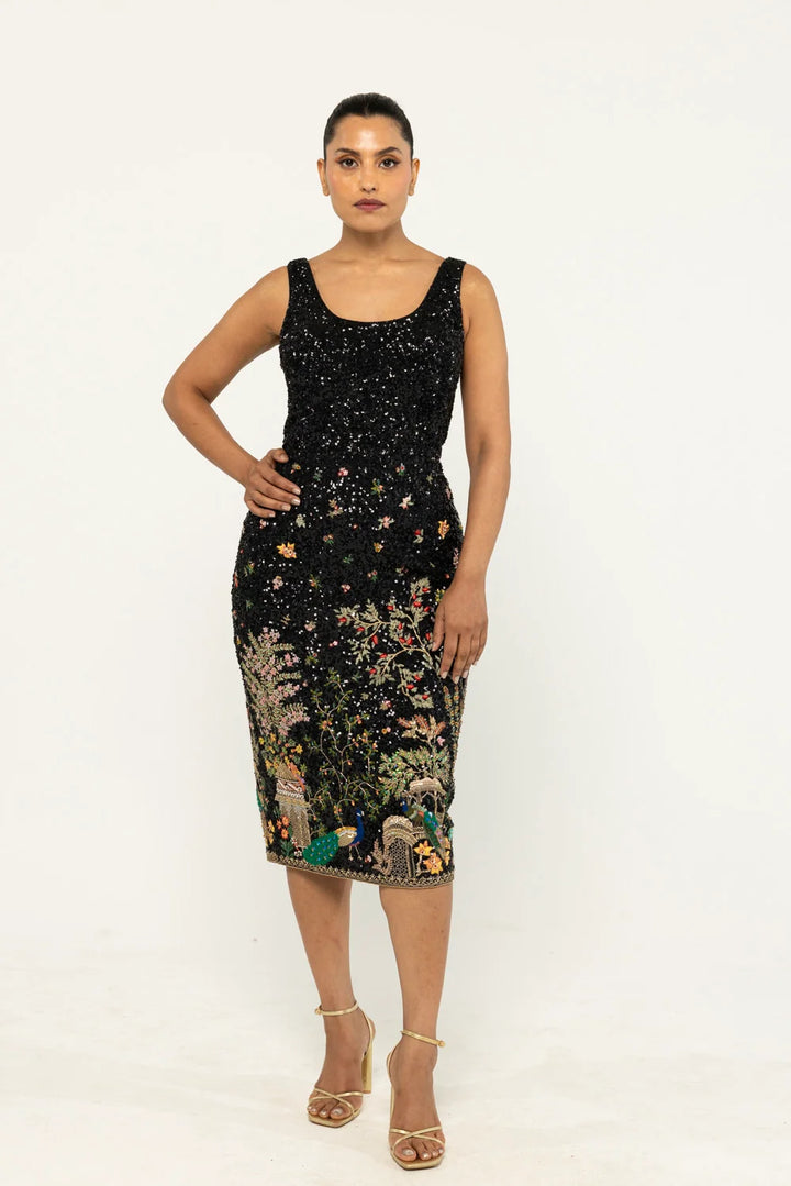 VERMILION TWINKLE PRE-STITCHED SARI SET